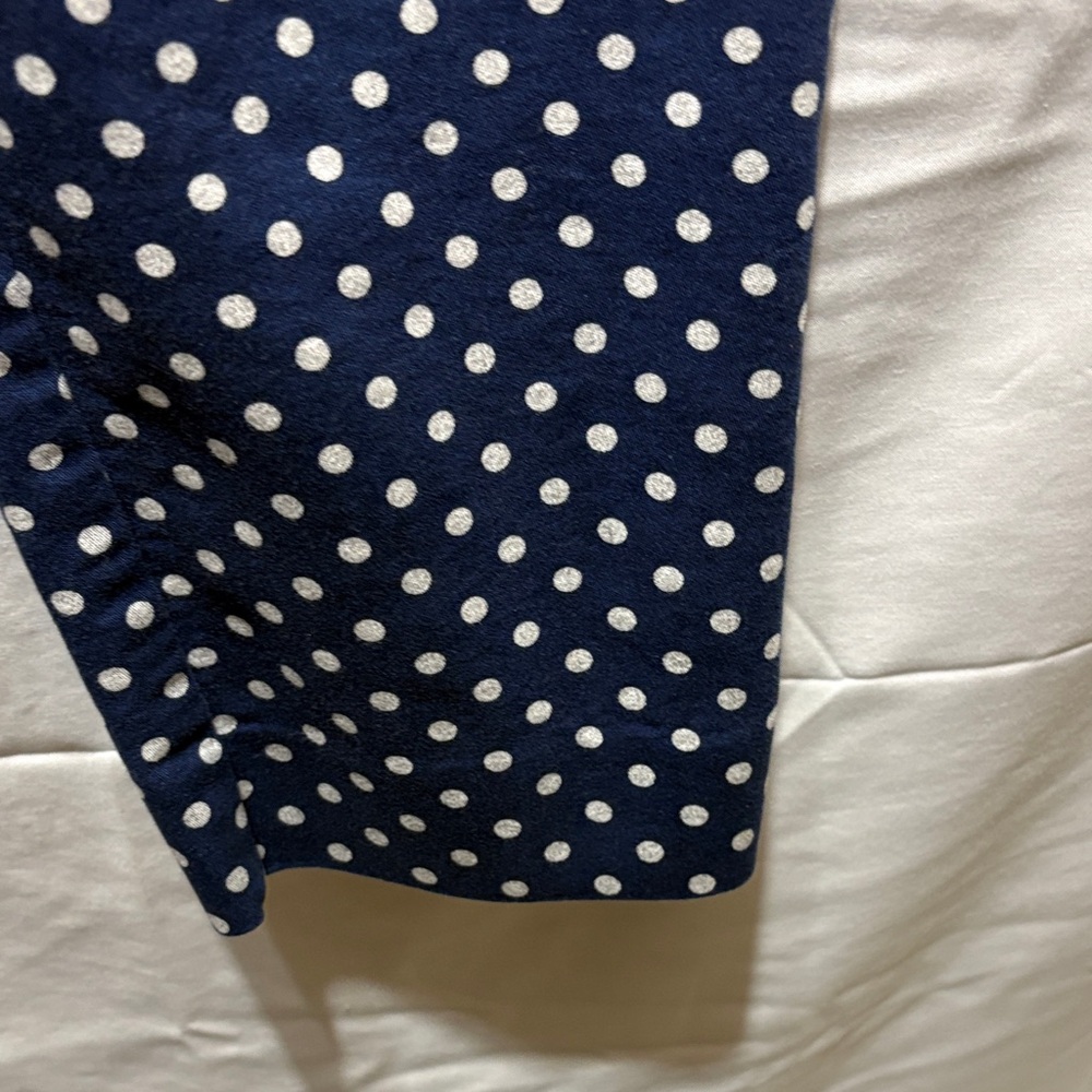 Marilyn Monroe Blue and White Polka Dot Straight Leg Pants - Picture 5 of 7
